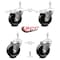 Service Caster 4 Inch Phenolic Swivel 3/8 Inch Threaded Stem Caster Total Lock Brake SCC, 2PK SCC-TSTTL20S414-PHS-381615-2-S-2 - alternate 1